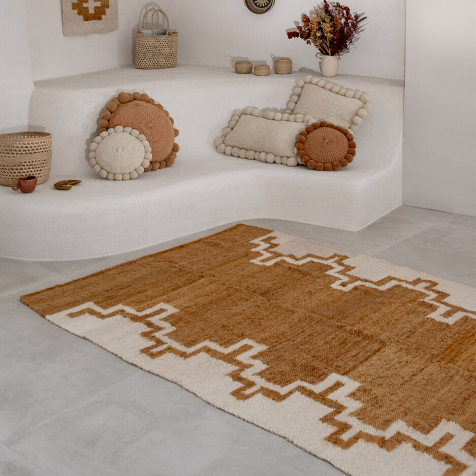 Tapis en laine ocre Finca Home